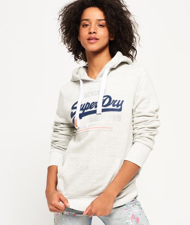 Sudadera de lona con capucha y logo Vintage Image 1